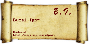 Bucsi Igor névjegykártya